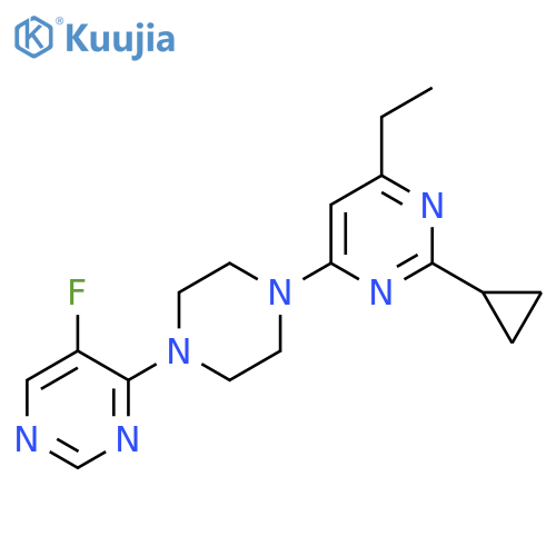2-Cyclopropyl-4-ethyl-6-[4-(5-fluoropyrimidin-4-yl)piperazin-1-yl]pyrimidine structure