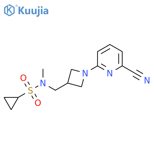 N-{[1-(6-cyanopyridin-2-yl)azetidin-3-yl]methyl}-N-methylcyclopropanesulfonamide structure