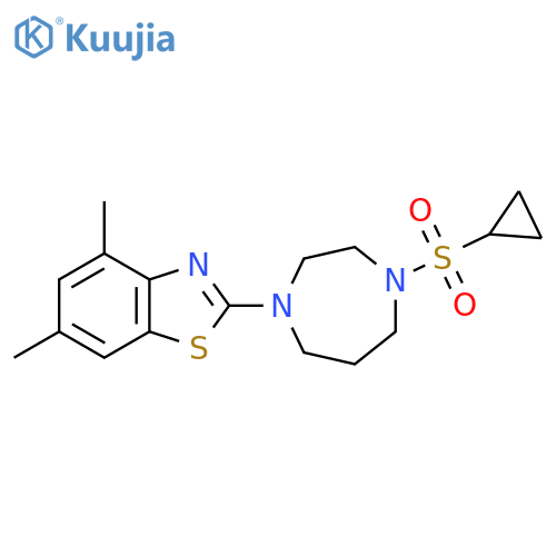 2-[4-(Cyclopropanesulfonyl)-1,4-diazepan-1-yl]-4,6-dimethyl-1,3-benzothiazole structure