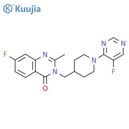 7-Fluoro-3-{[1-(5-fluoropyrimidin-4-yl)piperidin-4-yl]methyl}-2-methyl-3,4-dihydroquinazolin-4-one structure