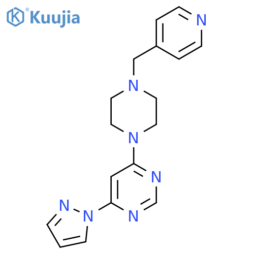 4-(1H-pyrazol-1-yl)-6-{4-[(pyridin-4-yl)methyl]piperazin-1-yl}pyrimidine structure