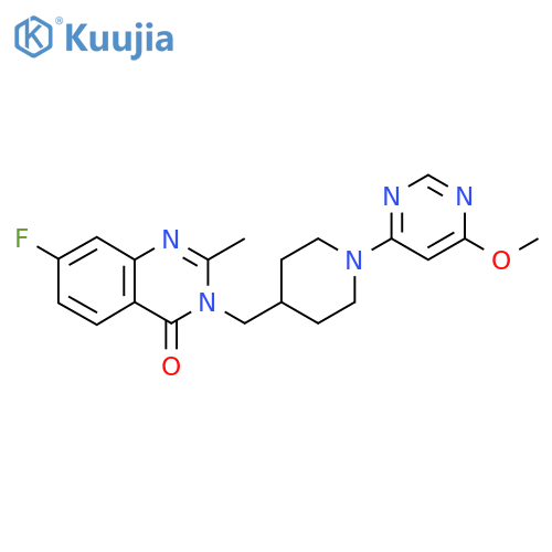 7-Fluoro-3-{[1-(6-methoxypyrimidin-4-yl)piperidin-4-yl]methyl}-2-methyl-3,4-dihydroquinazolin-4-one structure