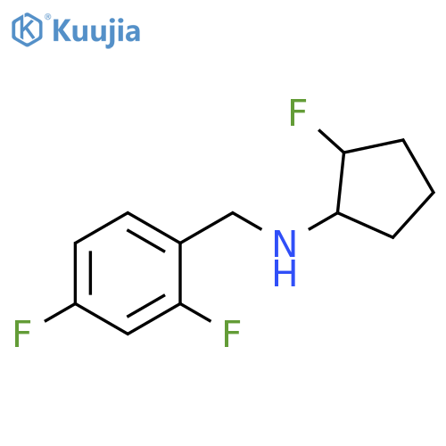 N-(2,4-difluorophenyl)methyl-2-fluorocyclopentan-1-amine structure
