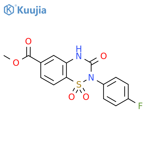 methyl 2-(4-fluorophenyl)-1,1,3-trioxo-3,4-dihydro-2H-1lambda6,2,4-benzothiadiazine-6-carboxylate structure