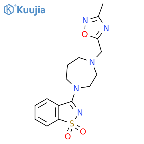 3-{4-(3-methyl-1,2,4-oxadiazol-5-yl)methyl-1,4-diazepan-1-yl}-1,2-benzothiazole-1,1-dione structure