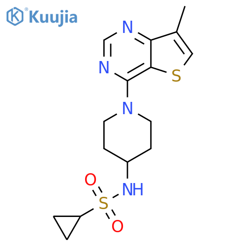 N-(1-{7-methylthieno[3,2-d]pyrimidin-4-yl}piperidin-4-yl)cyclopropanesulfonamide structure
