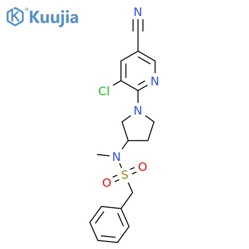 N-[1-(3-chloro-5-cyanopyridin-2-yl)pyrrolidin-3-yl]-N-methyl-1-phenylmethanesulfonamide structure