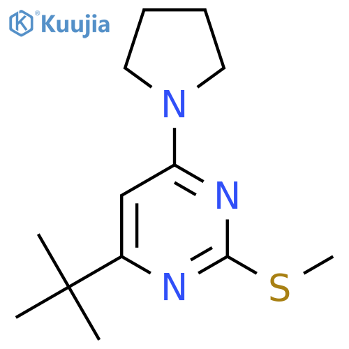 4-Tert-butyl-2-(methylsulfanyl)-6-(pyrrolidin-1-yl)pyrimidine structure
