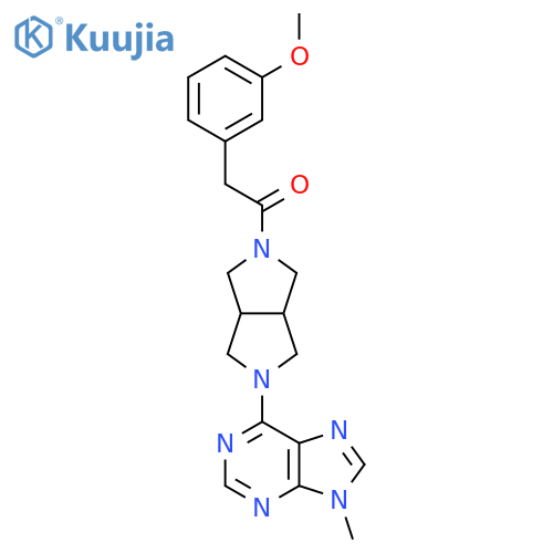 2-(3-methoxyphenyl)-1-[5-(9-methyl-9H-purin-6-yl)-octahydropyrrolo[3,4-c]pyrrol-2-yl]ethan-1-one structure