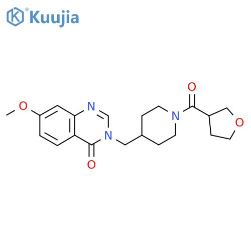 7-Methoxy-3-{[1-(oxolane-3-carbonyl)piperidin-4-yl]methyl}-3,4-dihydroquinazolin-4-one structure