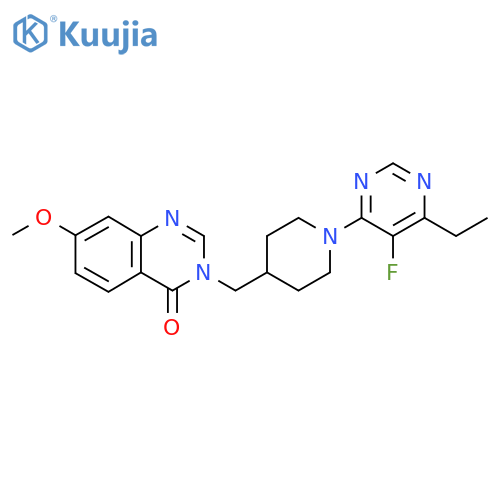 3-{[1-(6-Ethyl-5-fluoropyrimidin-4-yl)piperidin-4-yl]methyl}-7-methoxy-3,4-dihydroquinazolin-4-one structure