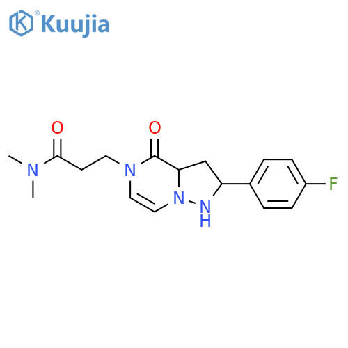 3-[2-(4-fluorophenyl)-4-oxo-4H,5H-pyrazolo[1,5-a]pyrazin-5-yl]-N,N-dimethylpropanamide structure