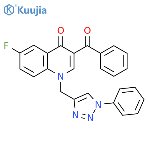 3-benzoyl-6-fluoro-1-[(1-phenyl-1H-1,2,3-triazol-4-yl)methyl]-1,4-dihydroquinolin-4-one structure