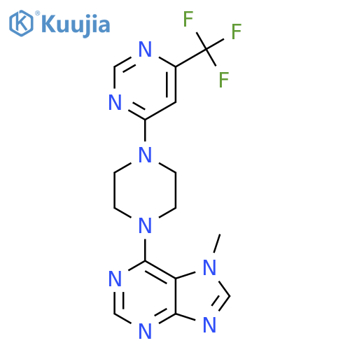 7-methyl-6-{4-[6-(trifluoromethyl)pyrimidin-4-yl]piperazin-1-yl}-7H-purine structure