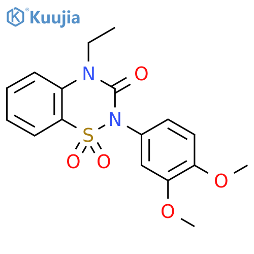 2-(3,4-dimethoxyphenyl)-4-ethyl-3,4-dihydro-2H-1,2,4-benzothiadiazine-1,1,3-trione structure