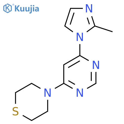 4-[6-(2-methyl-1H-imidazol-1-yl)pyrimidin-4-yl]thiomorpholine structure
