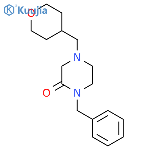 1-Benzyl-4-[(oxan-4-yl)methyl]piperazin-2-one structure