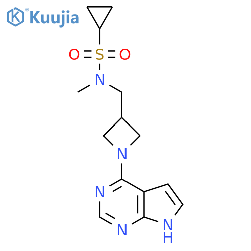 N-methyl-N-[(1-{7H-pyrrolo[2,3-d]pyrimidin-4-yl}azetidin-3-yl)methyl]cyclopropanesulfonamide structure