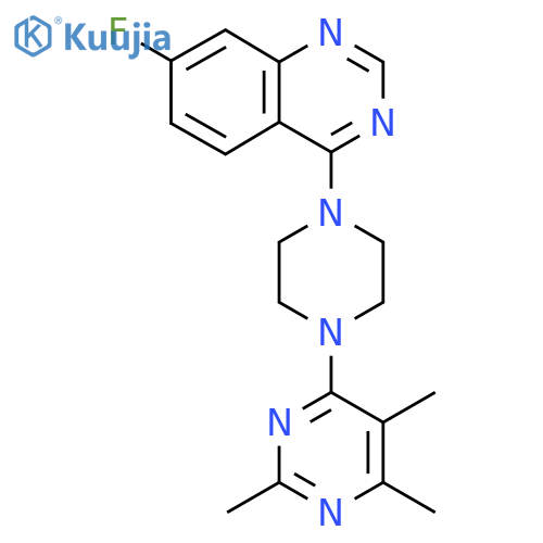 7-Fluoro-4-[4-(2,5,6-trimethylpyrimidin-4-yl)piperazin-1-yl]quinazoline structure
