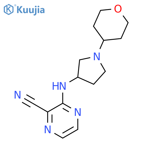 3-{[1-(Oxan-4-yl)pyrrolidin-3-yl]amino}pyrazine-2-carbonitrile structure