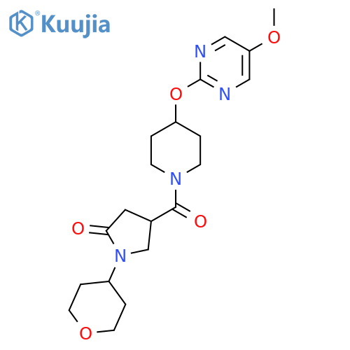 4-{4-[(5-Methoxypyrimidin-2-yl)oxy]piperidine-1-carbonyl}-1-(oxan-4-yl)pyrrolidin-2-one structure