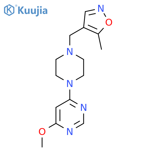 4-Methoxy-6-{4-[(5-methyl-1,2-oxazol-4-yl)methyl]piperazin-1-yl}pyrimidine structure