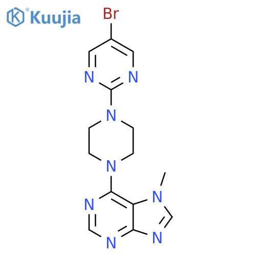 6-[4-(5-bromopyrimidin-2-yl)piperazin-1-yl]-7-methyl-7H-purine structure