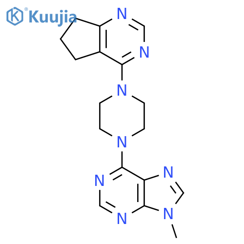6-(4-{5H,6H,7H-cyclopenta[d]pyrimidin-4-yl}piperazin-1-yl)-9-methyl-9H-purine structure