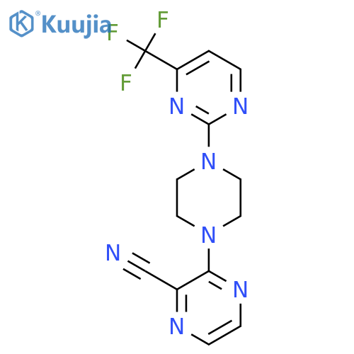 3-{4-[4-(Trifluoromethyl)pyrimidin-2-yl]piperazin-1-yl}pyrazine-2-carbonitrile structure