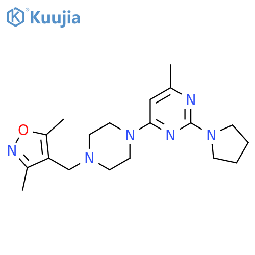 4-{4-[(3,5-Dimethyl-1,2-oxazol-4-yl)methyl]piperazin-1-yl}-6-methyl-2-(pyrrolidin-1-yl)pyrimidine structure