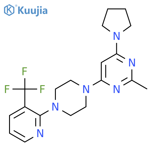 2-Methyl-4-(pyrrolidin-1-yl)-6-{4-[3-(trifluoromethyl)pyridin-2-yl]piperazin-1-yl}pyrimidine structure