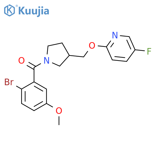 2-{[1-(2-Bromo-5-methoxybenzoyl)pyrrolidin-3-yl]methoxy}-5-fluoropyridine structure