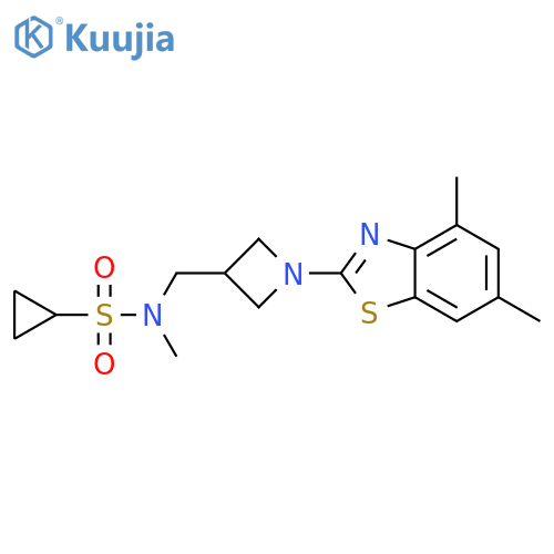 N-{[1-(4,6-dimethyl-1,3-benzothiazol-2-yl)azetidin-3-yl]methyl}-N-methylcyclopropanesulfonamide structure