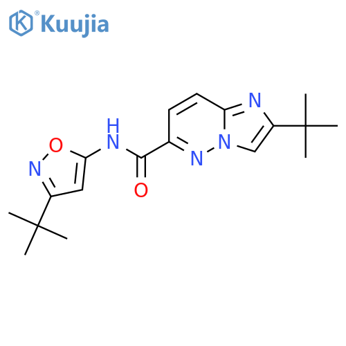 2-tert-butyl-N-(3-tert-butyl-1,2-oxazol-5-yl)imidazo[1,2-b]pyridazine-6-carboxamide structure