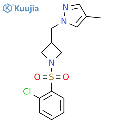1-{[1-(2-chlorobenzenesulfonyl)azetidin-3-yl]methyl}-4-methyl-1H-pyrazole structure
