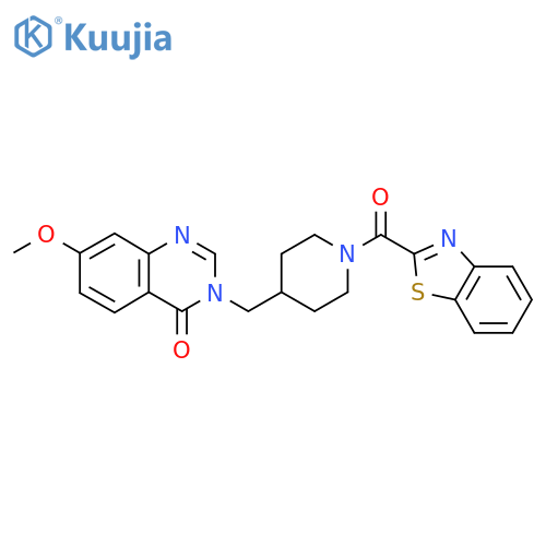 3-{[1-(1,3-Benzothiazole-2-carbonyl)piperidin-4-yl]methyl}-7-methoxy-3,4-dihydroquinazolin-4-one structure