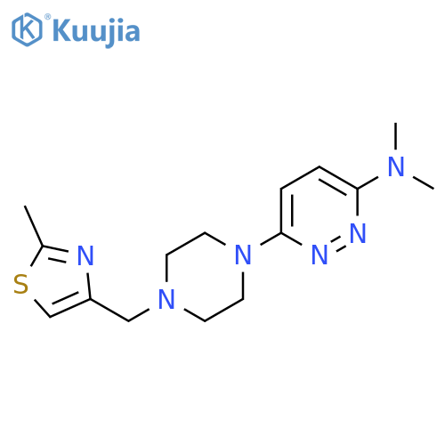 N,N-dimethyl-6-{4-[(2-methyl-1,3-thiazol-4-yl)methyl]piperazin-1-yl}pyridazin-3-amine structure