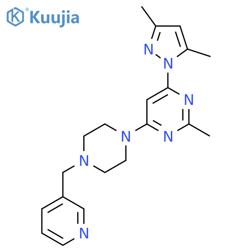 4-(3,5-dimethyl-1H-pyrazol-1-yl)-2-methyl-6-{4-[(pyridin-3-yl)methyl]piperazin-1-yl}pyrimidine structure