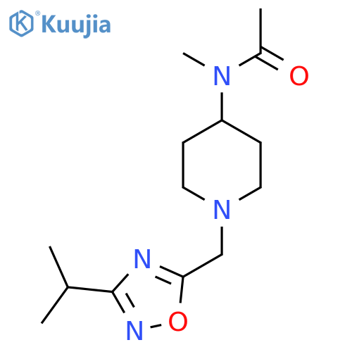 N-methyl-N-(1-{[3-(propan-2-yl)-1,2,4-oxadiazol-5-yl]methyl}piperidin-4-yl)acetamide structure