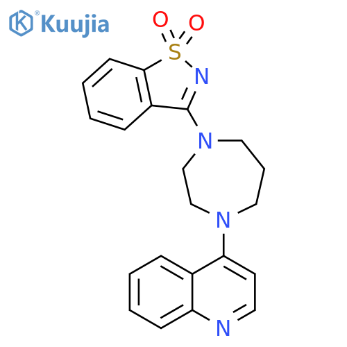 3-4-(quinolin-4-yl)-1,4-diazepan-1-yl-1,2-benzothiazole-1,1-dione structure
