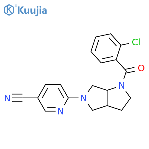 6-[1-(2-chlorobenzoyl)-octahydropyrrolo[3,4-b]pyrrol-5-yl]pyridine-3-carbonitrile structure