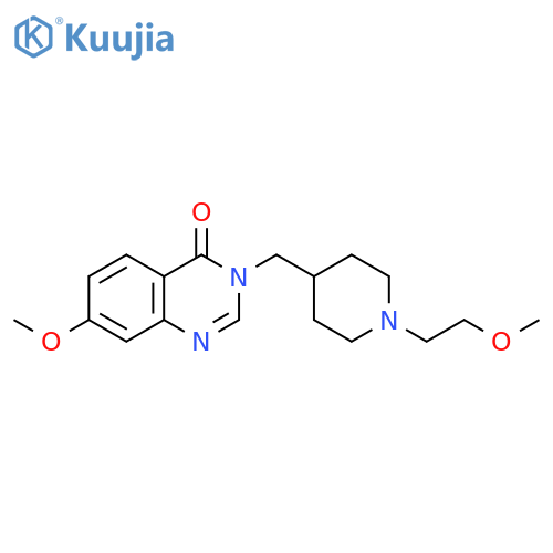 7-methoxy-3-{[1-(2-methoxyethyl)piperidin-4-yl]methyl}-3,4-dihydroquinazolin-4-one structure