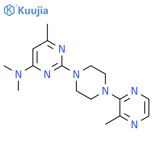N,N,6-trimethyl-2-[4-(3-methylpyrazin-2-yl)piperazin-1-yl]pyrimidin-4-amine structure