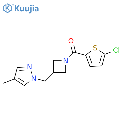 1-{[1-(5-chlorothiophene-2-carbonyl)azetidin-3-yl]methyl}-4-methyl-1H-pyrazole structure