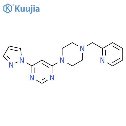 4-(1H-pyrazol-1-yl)-6-{4-[(pyridin-2-yl)methyl]piperazin-1-yl}pyrimidine structure