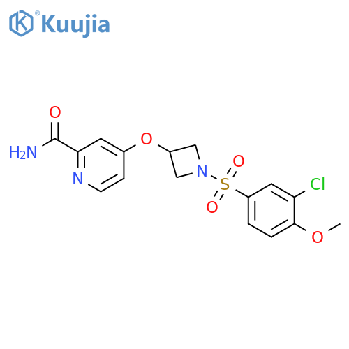 4-{[1-(3-chloro-4-methoxybenzenesulfonyl)azetidin-3-yl]oxy}pyridine-2-carboxamide structure