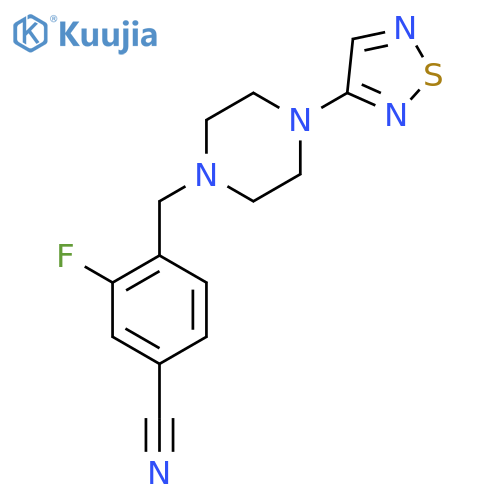 3-Fluoro-4-{[4-(1,2,5-thiadiazol-3-yl)piperazin-1-yl]methyl}benzonitrile structure