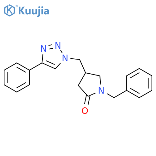 1-benzyl-4-[(4-phenyl-1H-1,2,3-triazol-1-yl)methyl]pyrrolidin-2-one structure