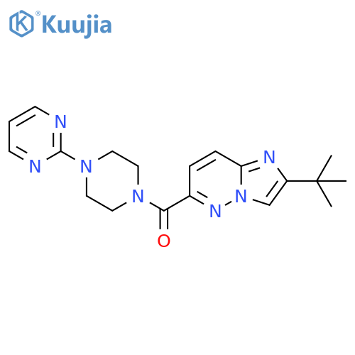 2-(4-{2-tert-butylimidazo[1,2-b]pyridazine-6-carbonyl}piperazin-1-yl)pyrimidine structure