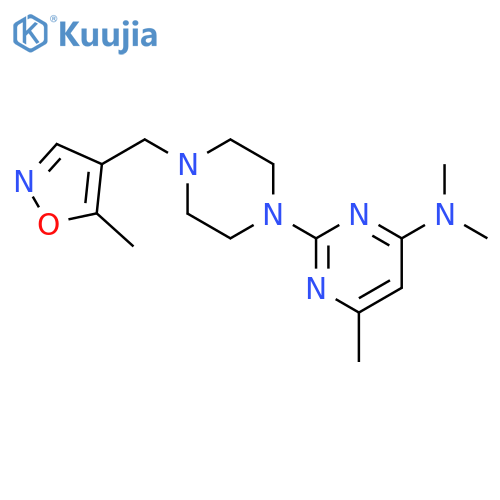 N,N,6-trimethyl-2-{4-[(5-methyl-1,2-oxazol-4-yl)methyl]piperazin-1-yl}pyrimidin-4-amine structure